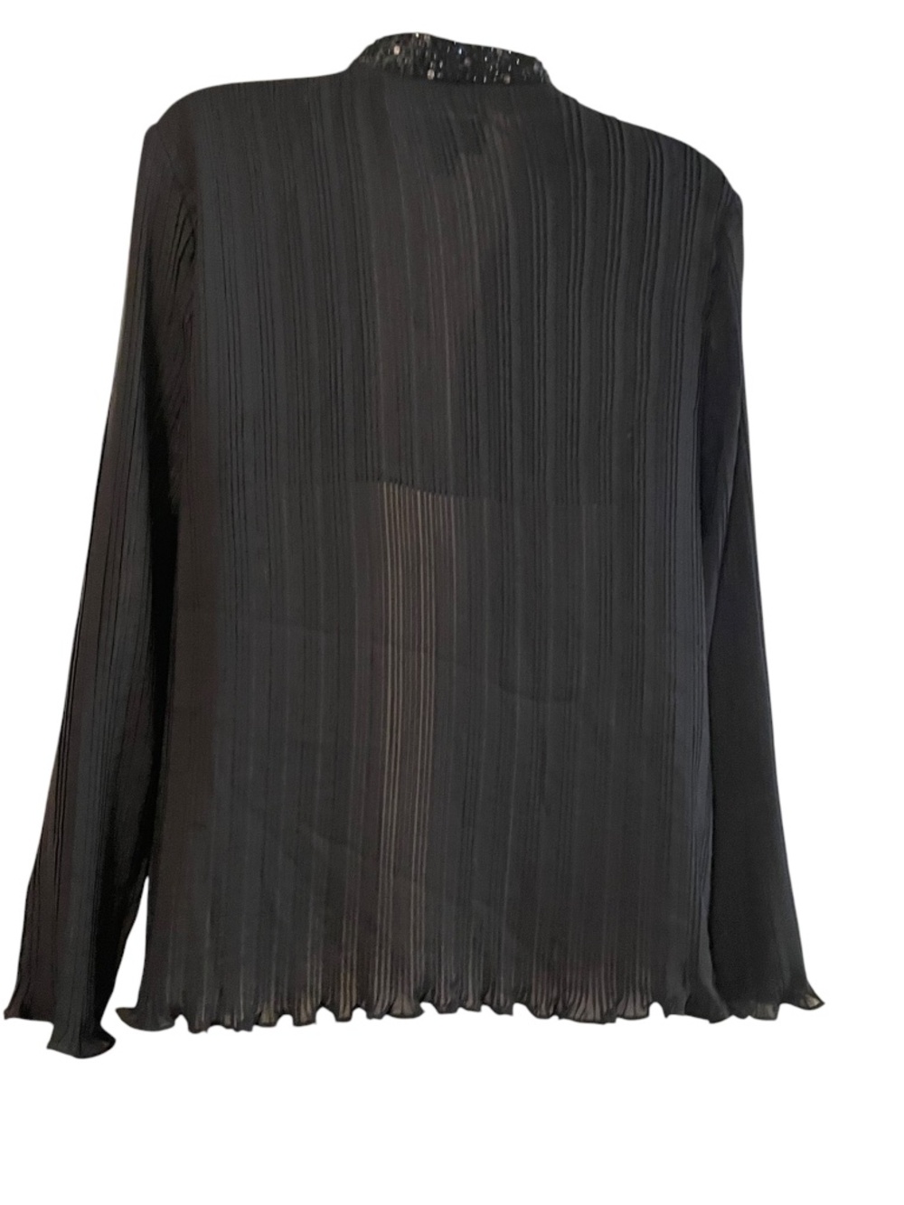 Scarlett Nite black Jacket cardigan vertical pleat Size 14 EUC - Picture 3 of 8